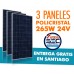 PANEL SOLAR 265w 24v (Pack 3 un. + Despacho Gratis en Santiago) 