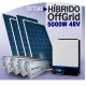 Sistema HIBRIDO  5000w 48v - Autónomo de Baterías