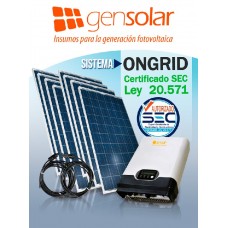 Sistema ONGRID 2000 W - (Certificado SEC - Ley 20571)