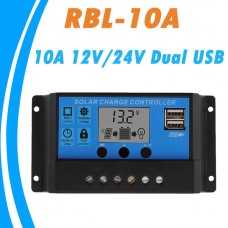 Controlador de Carga 10a - 12/24v  Digital (programable) - USB - LIQUIDACION